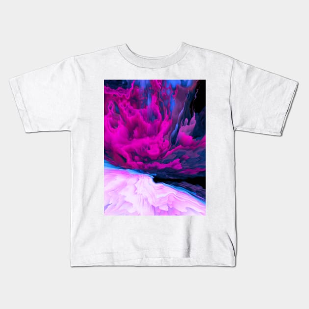 Angelic Devil Glitched Fluid Art Kids T-Shirt by AestheticVaporwave